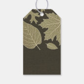 Rustieke Burlap Fall Leaves Bruiloft Dank u Labels Cadeaulabel (Achterkant)