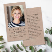 Rustieke Burlap Foto Begrafenis Gebed Kaart