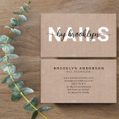 Rustieke Burlap Foto Typografie Nail Artist Visitekaartje
