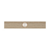 Rustieke Burlap Hout Monogram Bruiloft Belly Band Uitnodigingen Wikkel (Vlak)