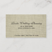 Rustieke Burlap & Kant Bruiloft Planner Visitekaar Visitekaartje (Achterkant)