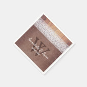 Rustieke Burlap kant & hout | Monogram bruiloft Servetten (Hoek)
