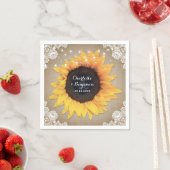 Rustieke  Burlap Kant Zonnebloem Bruiloft Servet (Insitu)