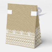 Rustieke Burlap Lace Country Bruiloft Bedankdoosjes (Achterkant)