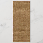 Rustieke Burlap  Land Bruiloft Menu Script (Achterkant)