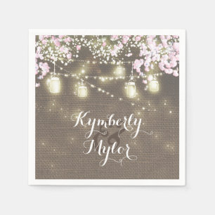 Rustieke Burlap Lights Mason Jars Bruiloft Servet