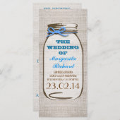 Rustieke burlap mason jar bruiloft programma's (Voorkant / Achterkant)