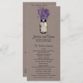 Rustieke Burlap Mason Jar en Wildflowers Programma (Voorkant / Achterkant)