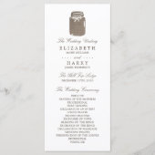 Rustieke Burlap Mason Jar Trouwprogramma Programma (Voorkant)