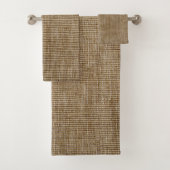 Rustieke Burlap Natuur Patroon Badhanddoek Set Bad Handdoek (Insitu)