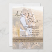 Rustieke Burlap Pampass Grass Eco Boho Fotobruilof Kaart (Voorkant)