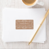 Rustieke Burlap Print Bruiloft Retour RSVP Labels (Insitu)