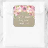 Rustieke Burlap Roze Bloemen Baby shower Label (Tas)
