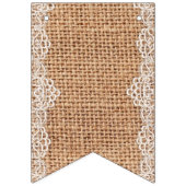Rustieke Burlap Sack met Witte Kant. Vlaggetjes (Tweede vlag)