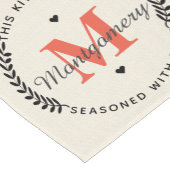 Rustieke Burlap Sinaasappel Monogram Gekruid Met L Korte Tafelloper (Hoek)