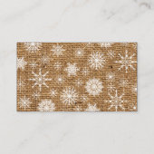 Rustieke Burlap, Sneeuwvlokken & Herten Bruiloft P Plaatskaartje (Achterkant)