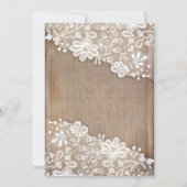 Rustieke Burlap String Lights Lace Engagement Part Kaart (Achterkant)