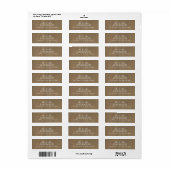 Rustieke Burlap Typografie Retouradres Labels (Full Sheet)