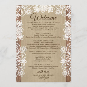 Rustieke Burlap Wedding Route - Huwelijk Welkom Programma