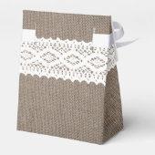 Rustieke Burlap & Witte Kant Bruiloft Dank u Bedankdoosjes (Achterkant)