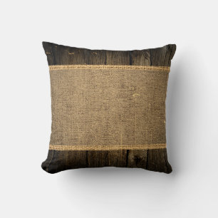 rustieke Burlap Wood Look #5 Kussen