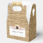Rustieke Burlap Zonnebloem Boeket Bruiloft Bedankdoosjes (Geopend)