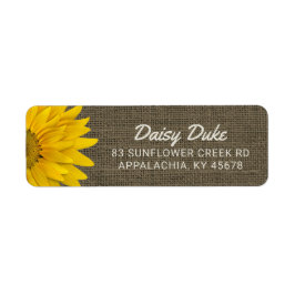 Rustieke Burlap Zonnebloem Land Chic Etiket