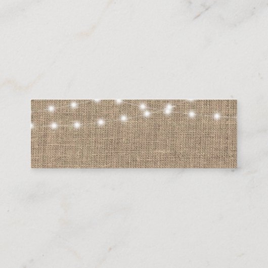 Rustieke burlap zonnebloemen bruiloft website RSVP Mini Visitekaartje (Achterkant)