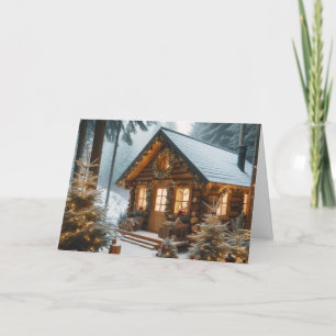Rustieke Cabin Christmas Wenskaarten Feestdagen Kaart