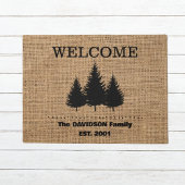 Rustieke cabine burlap land deur mat