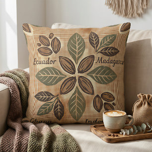 Rustieke Cacao Origins Botanische Decoratie Kussen