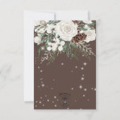 Rustieke Cacao Pine Winter Sparkle Bruiloft Save The Date (Achterkant)