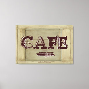 Rustieke Café Keuken Canvas Print - Verweerde Verf