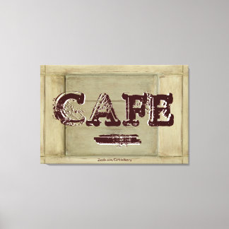 Rustieke Café Keuken Canvas Print - Verweerde Verf
