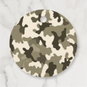 Rustieke Camouflage Aardse tinten van bruin en bru Bedankjes Labels (Achterkant)