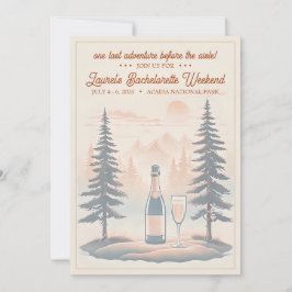 Rustieke Camping Bachelorette Uitnodiging, 5x7 op Kaart