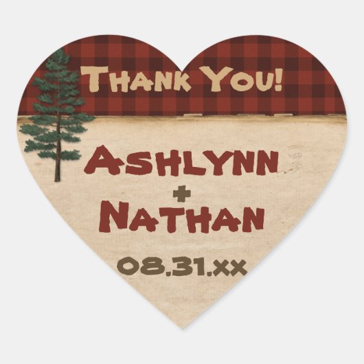 Rustieke camping "Glamping" bruiloft gunst Sticker (Voorkant)