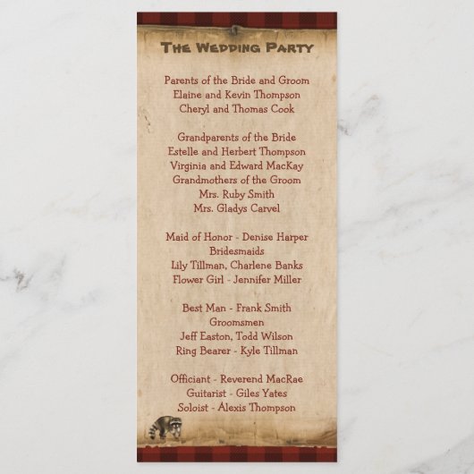 Rustieke Camping Glamping Natuur Trouwprogramma Programma (Achterkant)