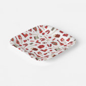 Rustieke camping iconen met feestelijk avontuur th papieren bordje (Gebogen)