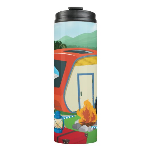 Rustieke camping thermosbeker (Voorkant)