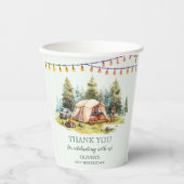 Rustieke Camping Verjaardagsfeest Papieren Bekers (Voorkant)