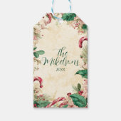 Rustieke Candy Cane Kerstfeest Cadeaulabel (Voorkant)