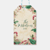 Rustieke Candy Cane Kerstfeest Cadeaulabel (Achterkant)