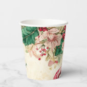 Rustieke Candy Cane Kerstfeest Papieren Bekers (Achterkant)