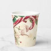 Rustieke Candy Cane Kerstfeest Papieren Bekers (Voorkant)