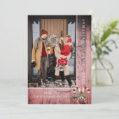 Rustieke Candy Canes Kerstmis | roze Feestdagenkaart (Staand voorkant)