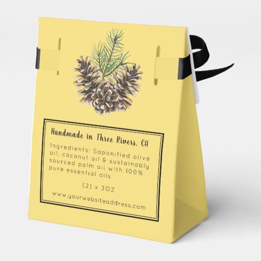 Rustieke Cedarwood Citroengras Artisan Soap Favor Bedankdoosjes (Achterkant)