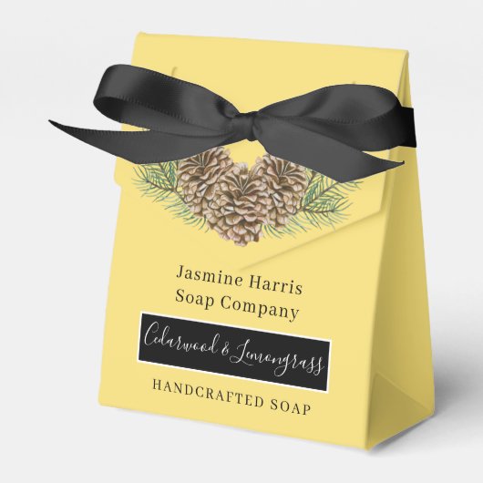 Rustieke Cedarwood Citroengras Artisan Soap Favor Bedankdoosjes (Voorkant Zijde)