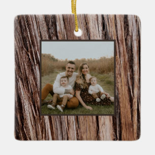 Rustieke cederschors natuur buitenpatroon keramisch ornament