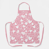 Rustieke Chalk Heart Design in Zacht Roze Schort (Voorkant)